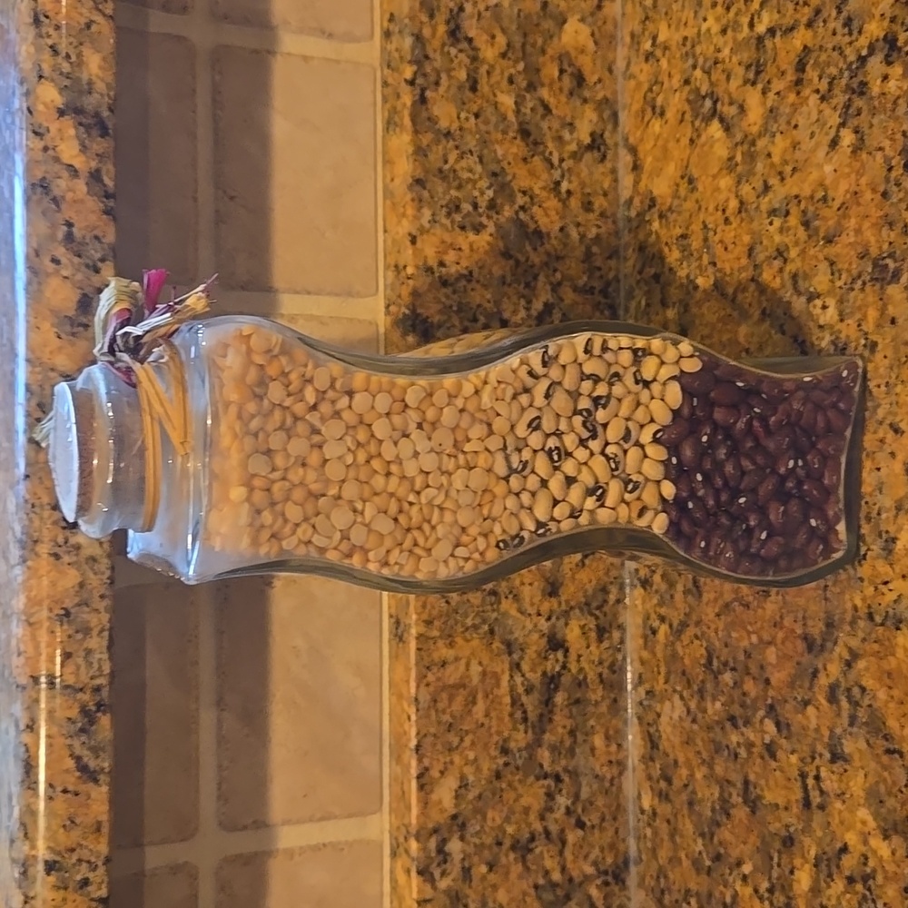 Vintage dried beans decor